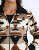 Cinch Women's Aztec Sweater Jacket - Cream, Tan, Black and Brown