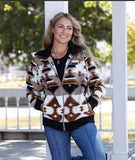 Cinch Women's Aztec Sweater Jacket - Cream, Tan, Black and Brown