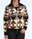 Cinch Women's Aztec Sweater Jacket - Cream, Tan, Black and Brown