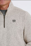 Cinch Men's 1/4 Zip Sweater - Tan