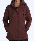 Cinch Women's Quilted Hooded Barn Coat - Deep Purple