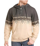Rock & Roll Denim Natural Long Sleeve Border Print Hoodie
