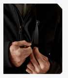 Ariat Men's Vernon Softshell Jacket with a focus on the sleek zipper design and comfortable fit.