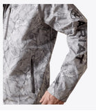 Ariat Men's Logo Softshell Jacket in grey camo with visible embroidered logo and pocket detail.