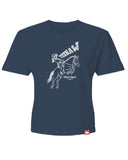 Kimes Ranch Women's Yeehaw Cropped Tee - Blue