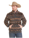 Rock & Roll Denim Men's Aztec Print Quarter-Zip Plush Pullover