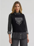 Wrangler Womens' Western Stitch Sweater Vest | Black