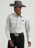 Wrangler® Men's Classic Fit Long Sleeve Logo Snap Shirt - Grey