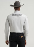 Wrangler® Men's Classic Fit Long Sleeve Logo Snap Shirt - Grey