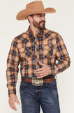 Wrangler Retro Men's Plaid Long Sleeve Western Snap Shirt