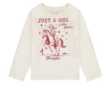 Wrangler Girls' Horse Graphic Long Sleeve Tee in Cream