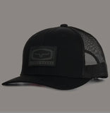 Kimes Ranch Camden Black Logo Patch Curved Bill Trucker Cap