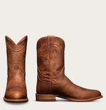 Tecovas The Earl men's roper boot in scotch goat leather showcasing both sides with a classic design.