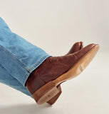 Tecovas The Earl Men's Roper Boot in Scotch Goat leather, showcasing clean design and shorter heel for functionality.
