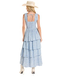 Rock & Roll Denim Women's Flower Print Tiered Dress