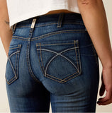 Ariat Women's R.E.A.L. Perfect Rise Stretch Rosa Boot Cut Jean detailing with stylish back pockets.