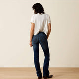 Ariat Women's R.E.A.L. Perfect Rise Stretch Rosa Boot Cut Jean showcased on a model from the back, featuring a contoured waistband.