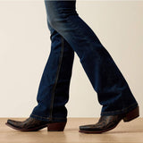 Ariat women's R.E.A.L. Perfect Rise Stretch Rosa Boot Cut Jean with stylish cowboy boots.