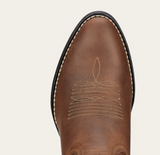 Ariat Women's Heritage R Toe Western Boot close-up showing detailed stitching and classic R toe design.