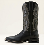 Ariat Captivate Wide Square Toe Cowboy Boot with decorative stitching and Shock Shield Max technology for comfort.