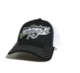 Lucky Chuck One Lucky Cowgirl Trucker Cap - Black & White Snapback Hat