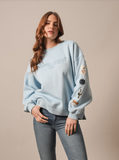 Kimes Ranch Women's Saguaro Patch Crew Neck Sweatshirt - Faded Denim