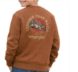 Wrangler Boys' Crewneck Fleece Sweatshirt - Mocha Bisque