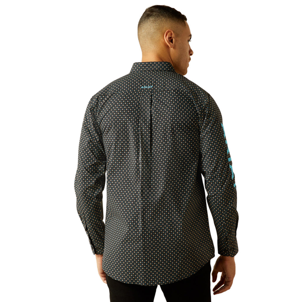 Ariat Men's Team Abel Fitted Black & Blue Long Sleeve Shirt Ariat Men's Team Abel Fitted Black & Blue Long Sleeve Shirt