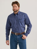 Wrangler Two Pocket Navy Diamond Long Sleeve Shirt