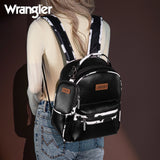 Wrangler Cow Print Backpack With Coin Pouch - Black