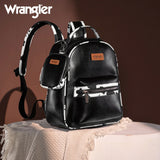 Wrangler Cow Print Backpack With Coin Pouch - Black