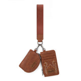 Wrangler Embroidered Bi-Fold Wallet/Key Chain - Brown