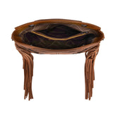 Wrangler Top Handle Boot Scroll Fringe Tote/Crossbody -Brown