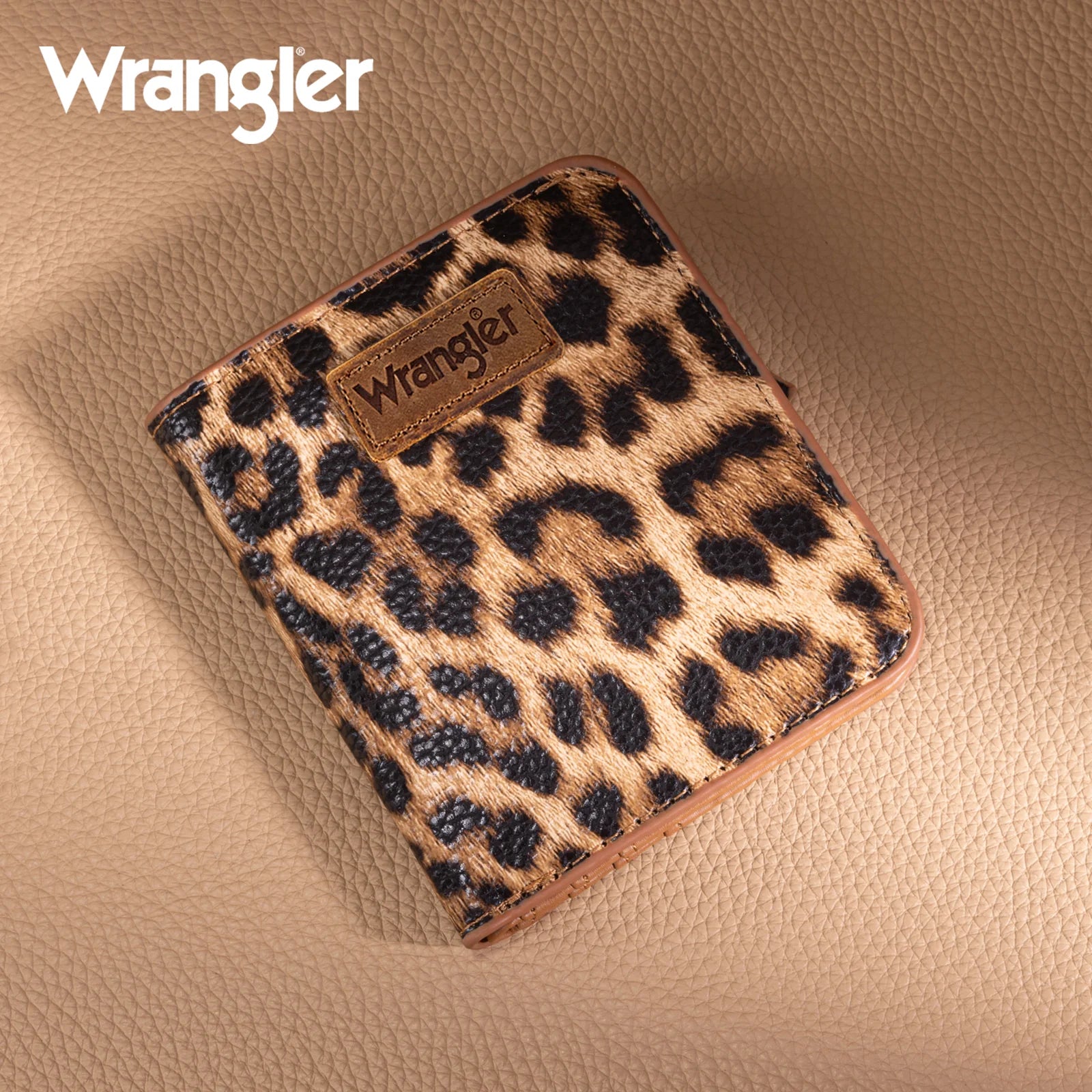 Wrangler Leopard-Print Small BI-Fold Wallet RFID Card Holder - Leopard