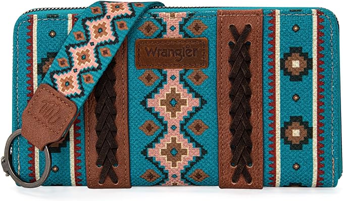 Wrangler Southwestern Art Print Wallet - Dark Turquoise– Circle H