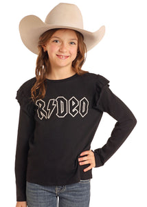 Rock&Roll Black Sparkle Rodeo Long Sleeve Shirt