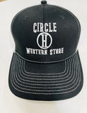 Circle H Branded Ball Cap Black/White
