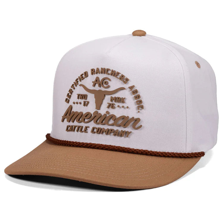 American Cattle Company White and Khaki with Rope