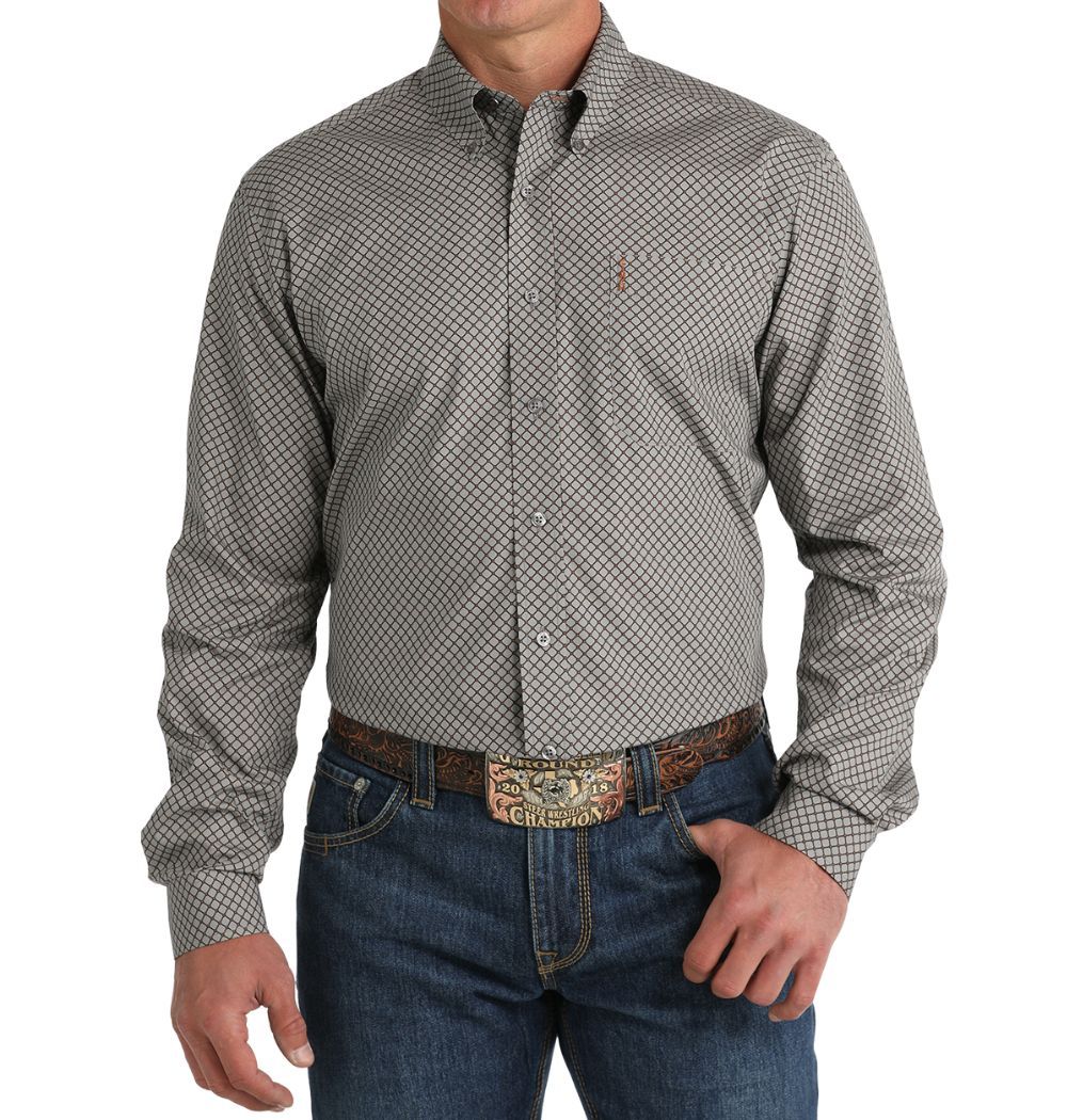 Cinch Men's Gray Print Modern Fit Shirt