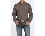 CINCH - Mens Long Sleeve Brown Print Shirt