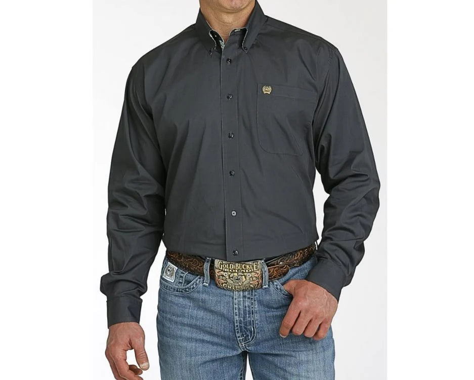 Cinch Men's Long Sleeve Buttondown Shirt - Charcoal Gray