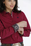 Women's Long Sleeve w/contrast Trim Button down Shirt