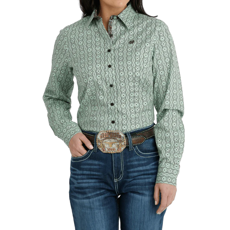 CINCH - Green Long Sleeve Button Down Western Shirt