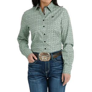 CINCH - Green Long Sleeve Button Down Western Shirt