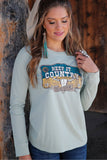 Women's Long Sleeve Keep It Country Tee - Green