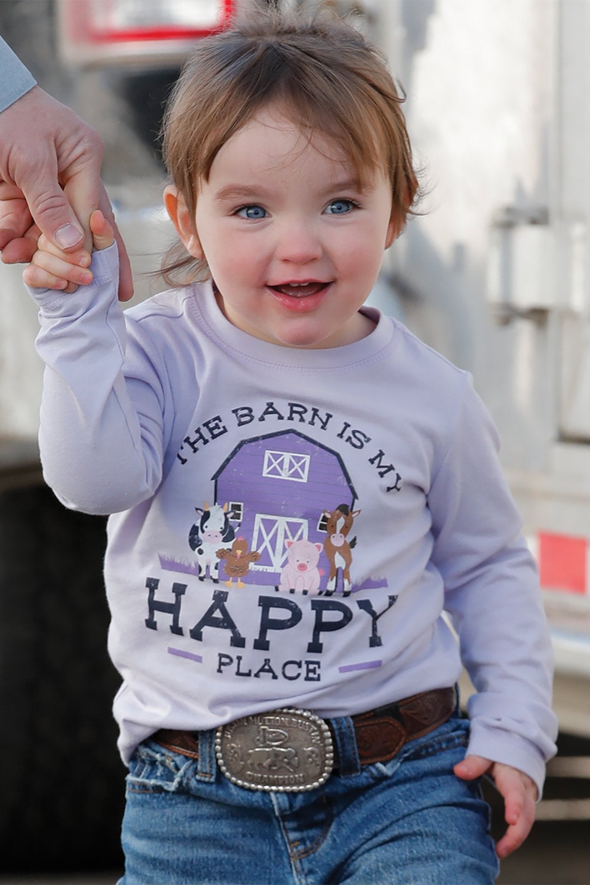 Cinch - Toddler Long Sleeve Happy Barn Tee - Green