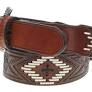 Hooey "Choctaw" Roughy Tooled/ Laced Belt Brown/Ivory/Black Belt