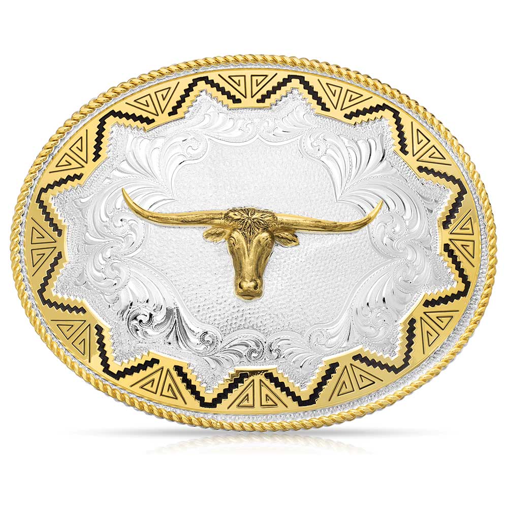 Southwest Sun Large Buckle with Longhorn