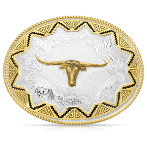 Southwest Sun Large Buckle with Longhorn