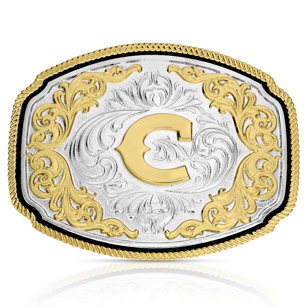 Montana Silversmiths Western Initial Buckle Letter C